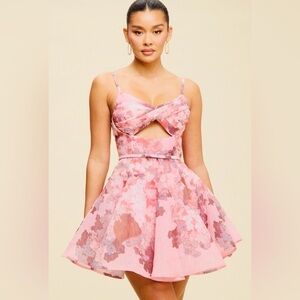 Floral Pink Cutout Dress